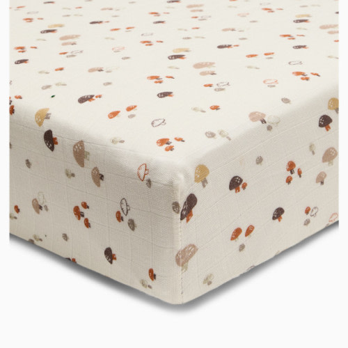 Organic Cotton Muslin Crib Sheet - Mushroom Forest