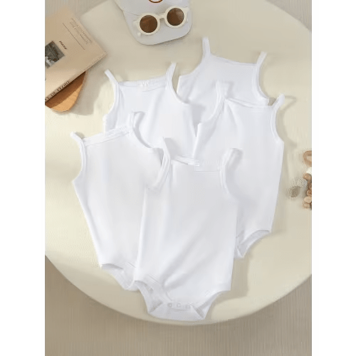 5pcs baby toddler halter triangular jumpsuits white baby - Temu