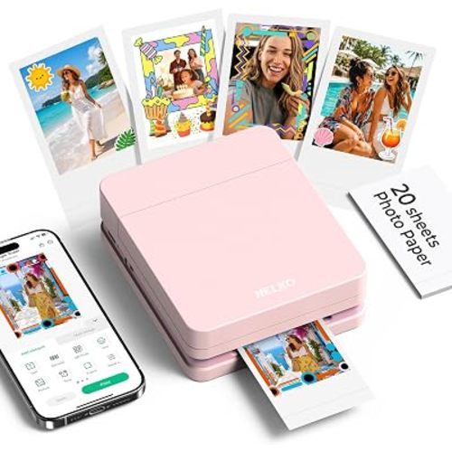 Nelko PP01 Photo Printer, 2x3 Portable Photo Printer, Mini Printer, Pink