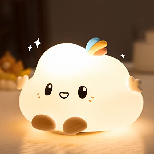 Mubarek Baby Night Light Cloud light,Cute Kids Night Lights for Bedroom Decor,USB Rechargeable Colorful Night Light for Kids Room,Kawaii Silicone LED Cloud Lights for Bedroom,Cute Lamp Christmas Gifts