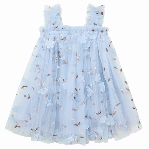 AGQT Baby Girls Tulle Tutu Dress Birthday Party Tulle Babydoll Dresses Size 6M-5T