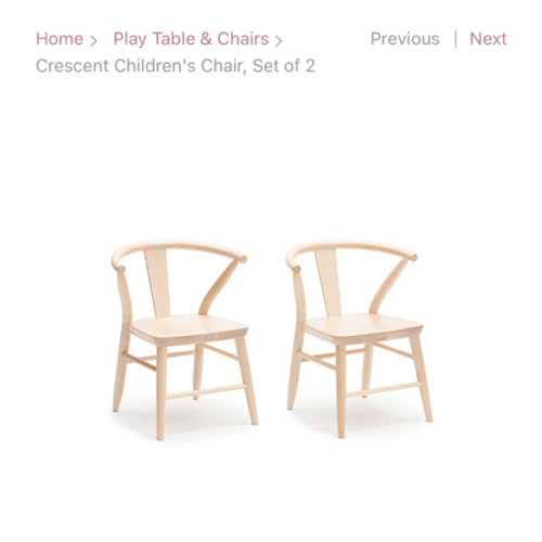 Crescent Children's Chairs, Set of 2, Solid Maple - Milton & Goose
