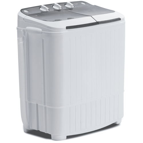 TABU 16.5lbs Portable Washing Machine,Electric Twin Tub Wash&Spin Combo,Semi-Automatic Washer,Gray