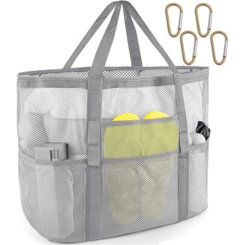 SRISE Mesh Beach Bag - Large Beach Tote Bag for Family Beach Bag for Toys & Vacation Essentials