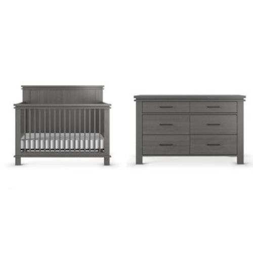 Child Craft Denman Crib and Dresser Nursery Set, 2-Piece, Includes 4-in-1 Convertible Crib and Dresser