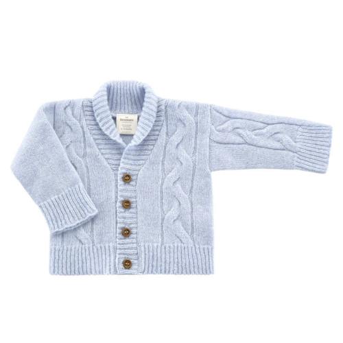Cable Knit Cardigan | Benmore | Cashmere Cardigans NZ | Sky Blue – Dimples