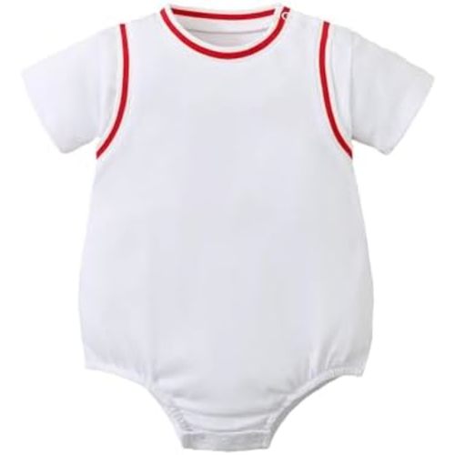 Chichoo Newborn Baby Boy Basketball Bodysuits, Sport Jersey for Toddler Boys, Baby Basketball Clothes Outfits
