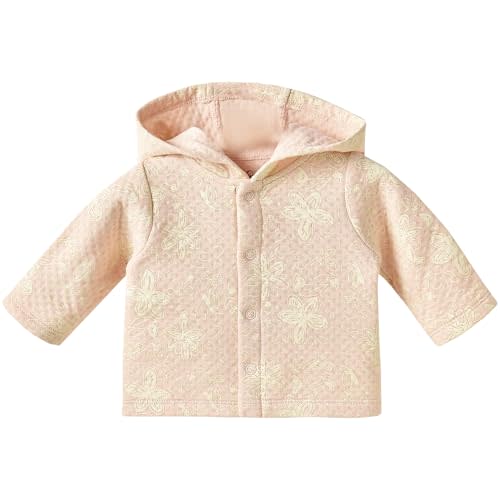 Minicoco Baby Girl Jacket 0-12M, 100% Cotton Lightweight Comfortable Infant Jacket for Spring, Fall and Cool Summer Evenings