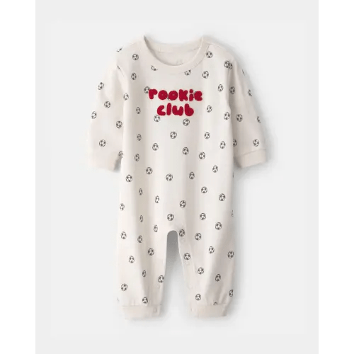 Baby 'Rookie Club' French Terry Jumpsuit - Ivory | Carter's
