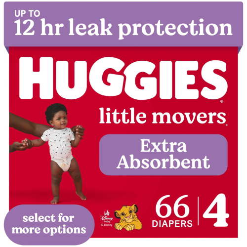 Huggies, Baby Diapers, Size 4 (22-37 lbs), 66 ct, Designed for Active Play