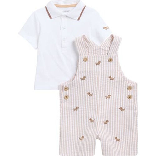 Puppies Polo Shirt & Shortalls Set, 3M