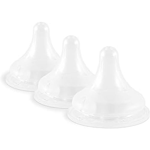 Pigeon Silicone Nipple (Stage 1) with Latch-On Line, Nurture & Nest, Natural Feel, 0+ Months, 3 Counts