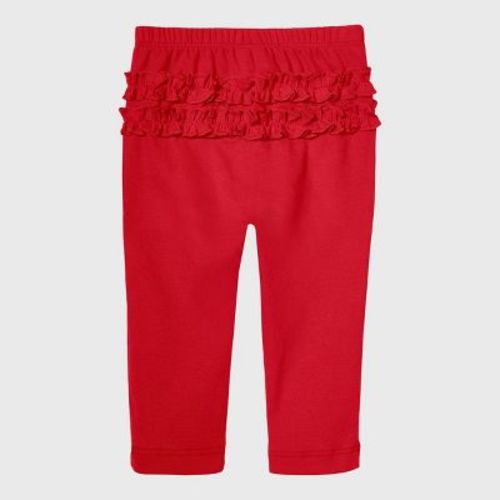 City Threads Baby Ruffle Butt Soft Cotton Leggings | Candy Apple - 0/3M