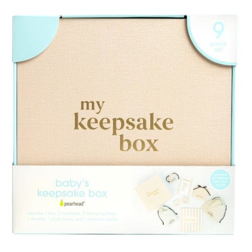 Pearhead 10"x10" Baby's My First Keepsake Box - Linen Beige