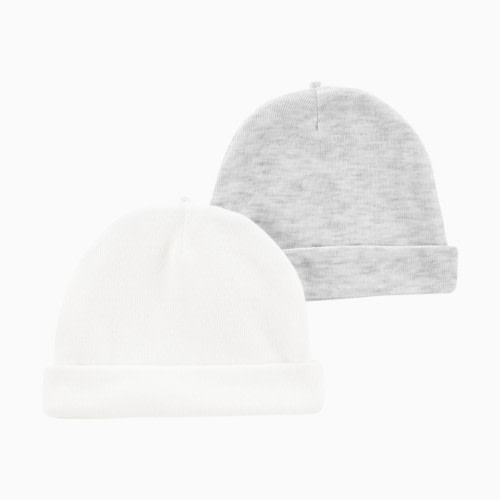 Carter's Caps (2 Pack) - Grey/White, 0-3 M
