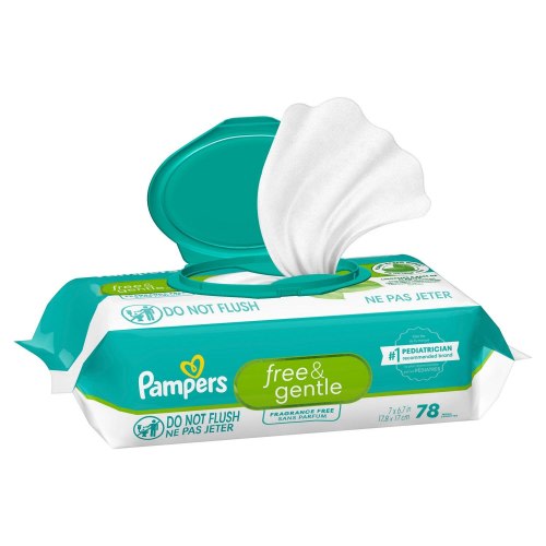 Pampers Free & Gentle Baby Wipes, 1 Pk, 78 CT