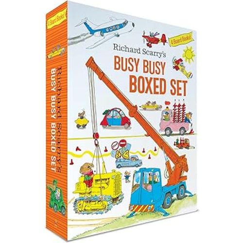 Richard Scarry's Busy Busy Boxed Set: Busy Busy Airport; Busy Busy Cars and Trucks; Busy Busy Construction Site; Busy Busy Farm (Richard Scarry's BUSY BUSY Board Books)