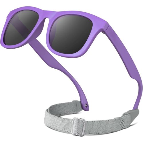 RIVBOS Baby Sunglasses Boys&Girls with Strap UV400 Polarized Flexible for Toddler,Infant and Newborn(0-24month) RBK0231