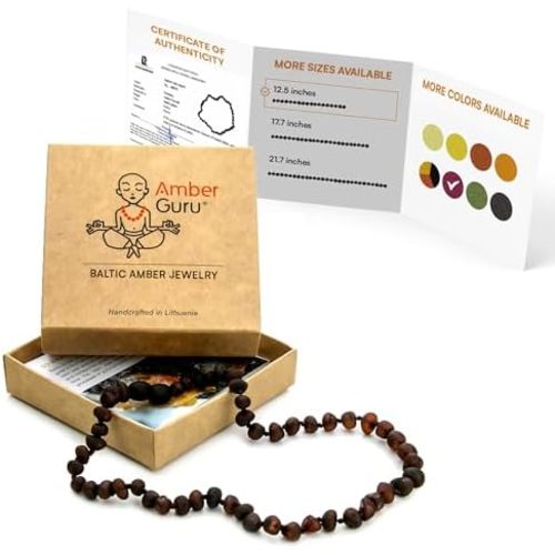 Baltic Amber Necklace (Authentic, Certified) - 12.5 inches - Unisex Jewelry