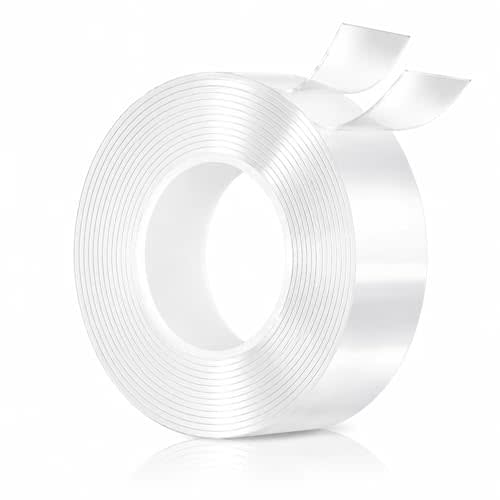 Nano Tape Double Sided Heavy Duty 1''×10Ft Removable Washable No Residue | Clear Multipurpose Mounting Tape Adhesive Tape for Wall, Carpet, Pictures, Home Decor, Office & DIY