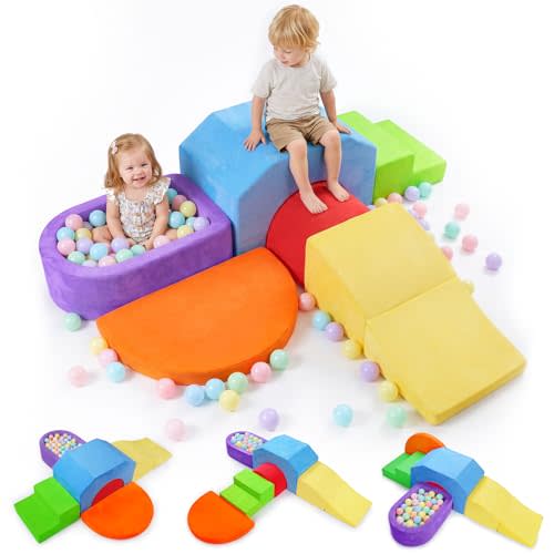 Foam Climbing Blocks, 6 PCS Baby Climbing Blocks, Toddler Climbing Toys Indoor, Soft Play Set, Safe Indoor Toy for Child Development, Climbing Toys for Toddlers 1-3 Inside