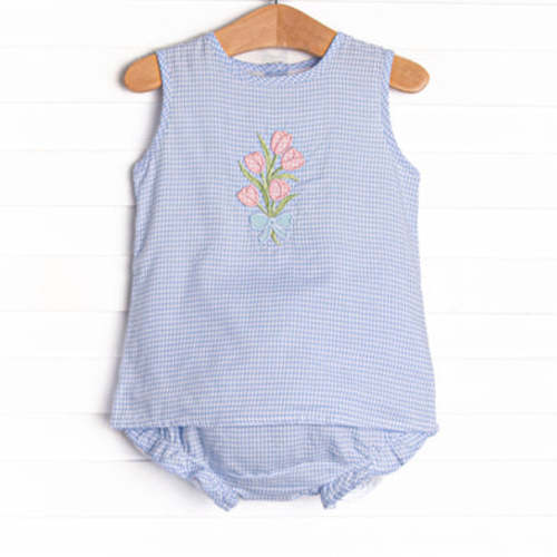 Delicate Daphne Applique Diaper Set, Blue – Stitchy Fish