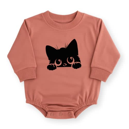 Black Cat Baby Romper Cute Cat Baby Bodysuit | 100% cotton, printed in California, shipped from USA, Soft breathable fabric, machine washable