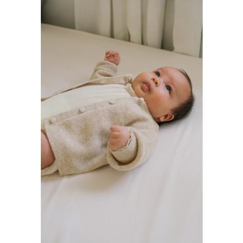 2-IN-1 WOOL BLEND JUMPER JACKET - Sand / Marl