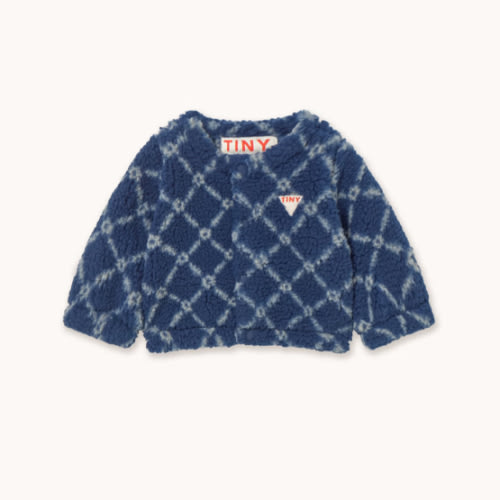 FLOWER GRID BABY SHERPA JACKET light navy | TINY