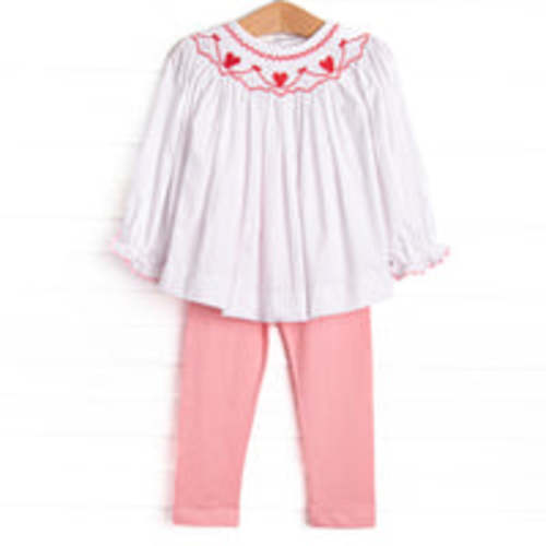 My Girl Garland Smocked Legging Set, Pink – Stitchy Fish