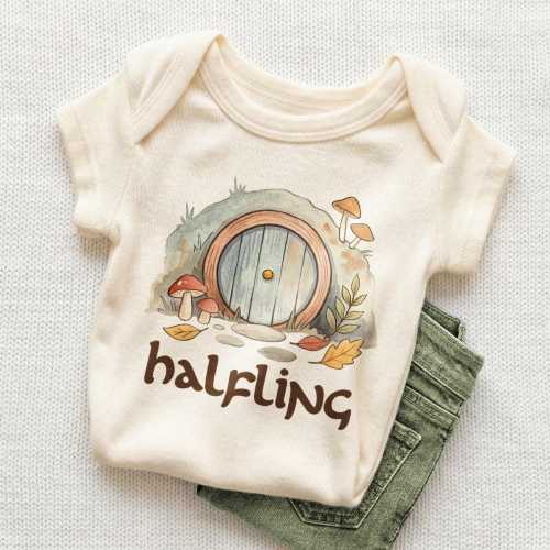 Halfling Baby Onesie - Cute Fantasy Hobbit Hole Bodysuit for Nerdy Newborns