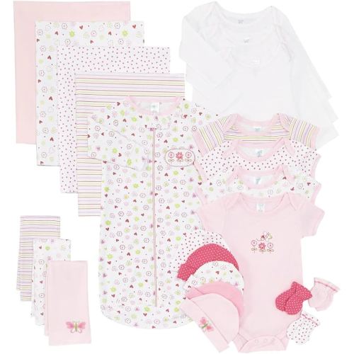 Spasilk Baby Essential 23 Piece Layette Set for Newborns and Infants, 0-6 Months, Pink Girl