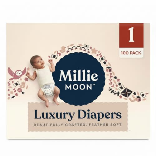 Millie Moon Luxury Diapers, Size 1, 100 Count