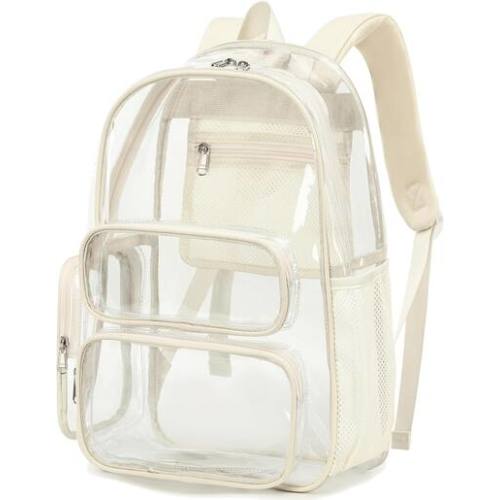 Vulpecula Spade Clear Backpack Heavy Duty Transparent Backpack White
