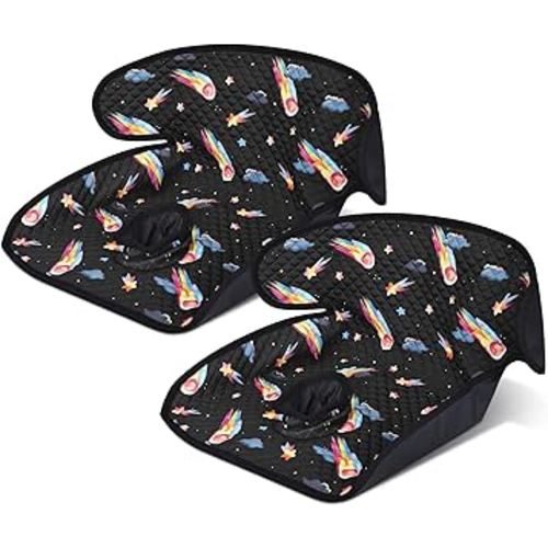 Babenest Car Seat Potty Protector Cover -Waterproof Carseat Training Liner for Baby &Toddler Shower Gift, Dry Piddle Pee Pad with Fun Designs for Strollers & Infant Car Seats (2pcs Meteor-Black)