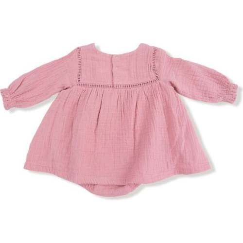 Muslin Puffed Long Sleeve Bubble with Skirt, Rose Elegance - Angel Dear | Maisonette