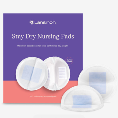 Lansinoh Stay Dry Disposable Nursing Pads, Soft and Super Absorbent Breast Pads, Breastfeeding Essentials for Moms, 200 Count
