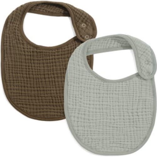 Assorted 2-Pack Organic Cotton Muslin Baby Bibs