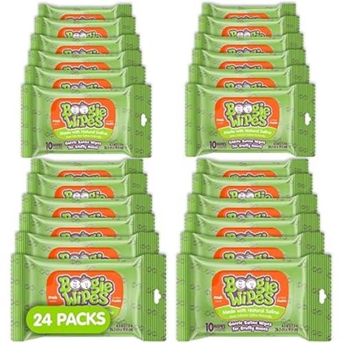 Baby Wipes by Boogie Wipes, Wet Wipes for Face, Hand, Body & Nose, Made with Vitamin E, Aloe, Chamomile and Natural Saline, Fresh Scent, 240 Count