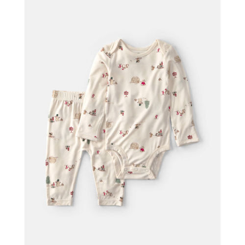 Baby 2-Piece North Pole PurelySoft™ Long-Sleeve Bodysuit & Pant Set - Cream | Carter's
