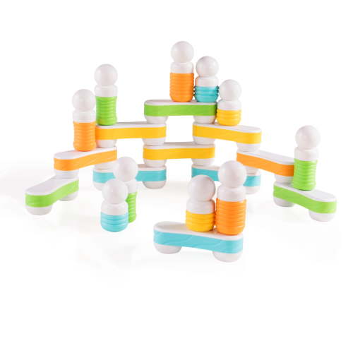 Guidecraft Grippies Links - 24 Piece Set, Stem Soft Grip Magnetic Building Toy for Toddlers