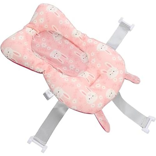 Baby Bath Support, Baby Bath Mat, Baby Bath Cushion Soft Antislip Bath Pad with Pillow Bath Net Baby Bath Tub Lying Support Bracket Bath Mat for Newborn Infant ()