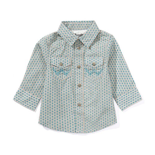 Wrangler® Baby Boys Long-Sleeve Patterned Woven Top