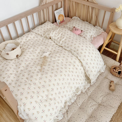 VCLIFE Minimalist Cotton Muslin Floral Kids Duvet Cover Set (No Pillowcases) | Wayfair