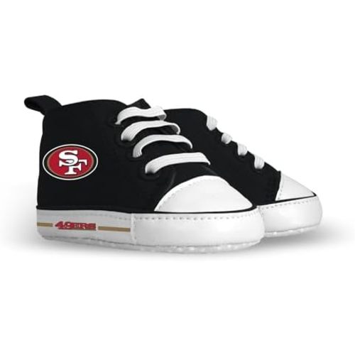 MasterPieces - NFL Baby Pre-Walkers Shoes, Officially Licensed San Francisco 49ers Football, High Top Sneakers, Soft Anti-Slip Soles, Boys and Girls, 0-6 Months