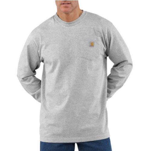 Men's Carhartt Loose Fit Heavyweight Pocket Long Sleeve T-Shirt Small Steel Blue