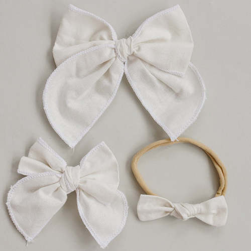 Cream Hair Bow – Mebie Baby