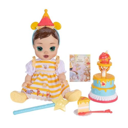 Disney Darlings Magical Birthday Surprises Winnie the Pooh Doll Brunette Hair Green Eyes