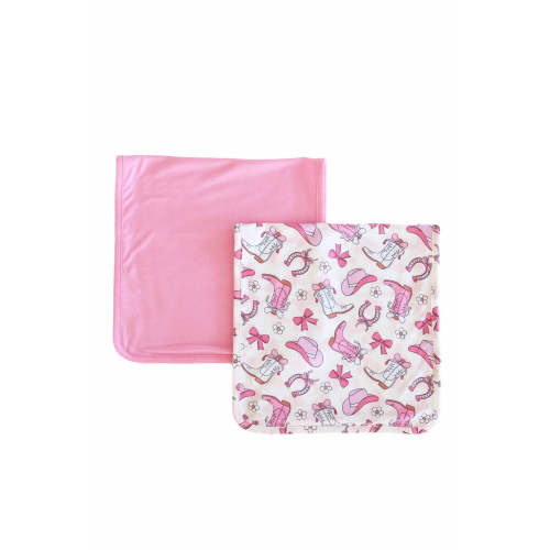 Rodeo Dreams 2pc Burp Cloth Set | Pink