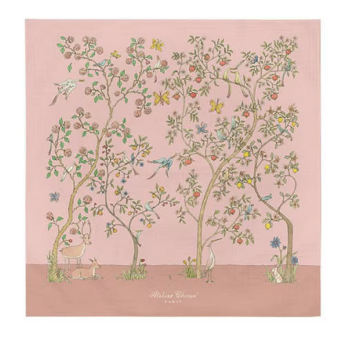 Atelier Choux Paris Baby Organic Cotton In Bloom Swaddle Blanket with Gift Box